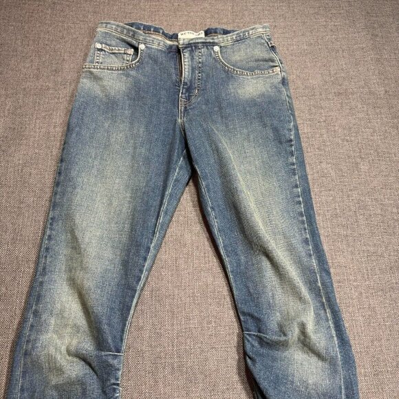 Free People We The Free Daliah Stacked Low Rise Straight Leg Denim Jeans Blue 25 - Picture 5 of 16